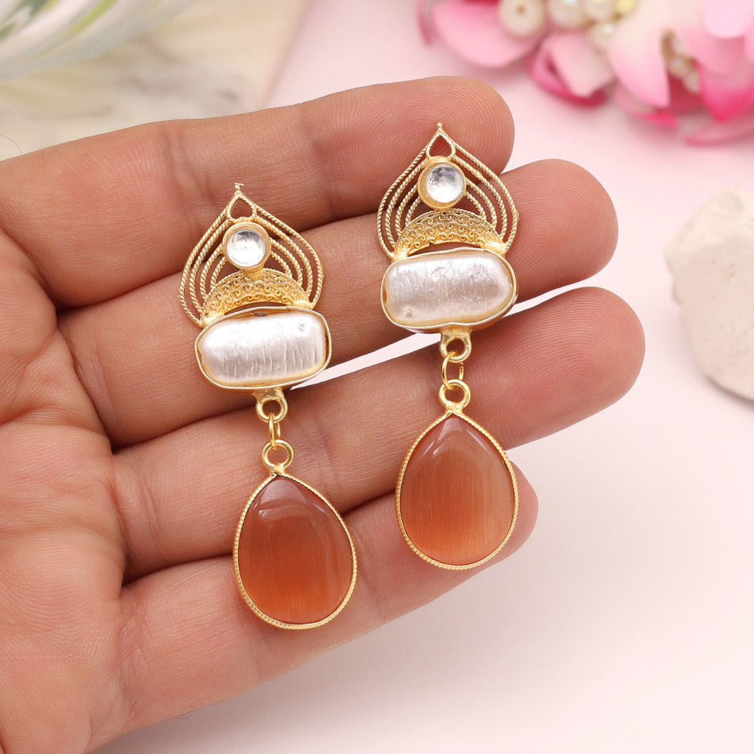 Brown Color Amrapali Earrings - Preyans.com