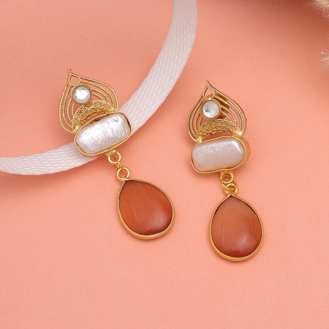 Brown Color Amrapali Earrings - Preyans.com