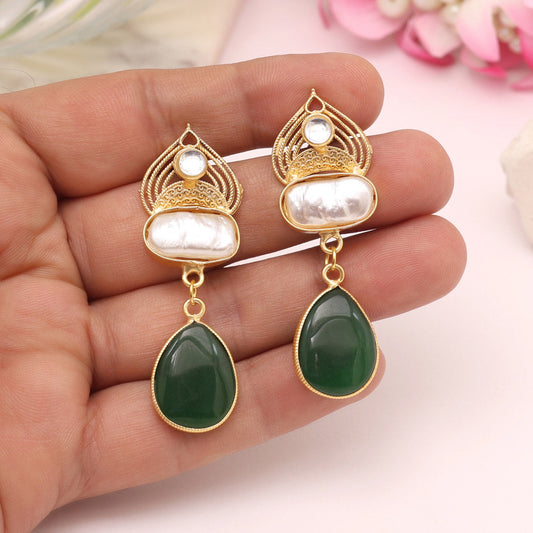 Green Color Amrapali Earrings - Preyans.com