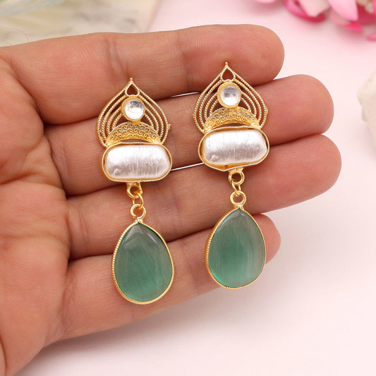 Pista Green Color Amrapali Earrings - Preyans.com