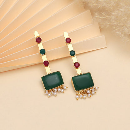 Green Color Amrapali Earrings - Preyans.com
