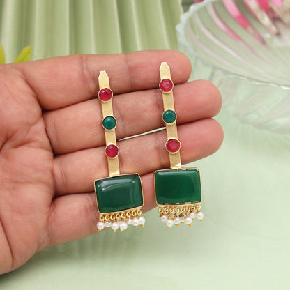 Green Color Amrapali Earrings - Preyans.com