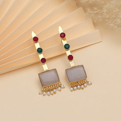 Grey Color Amrapali Earrings - Preyans.com