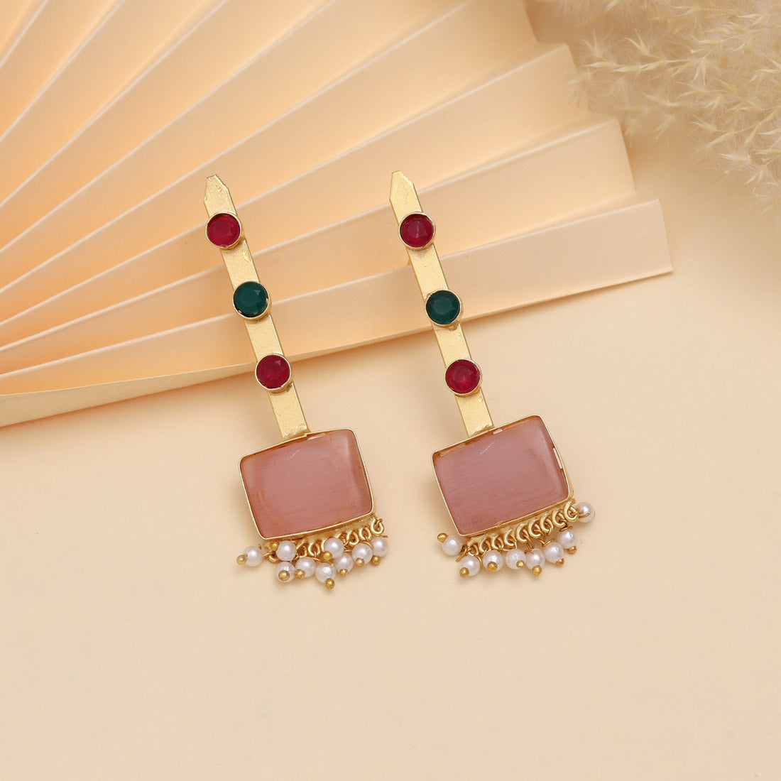Pink Color Amrapali Earrings - Preyans.com