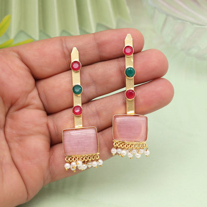 Pink Color Amrapali Earrings - Preyans.com