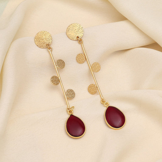 Maroon Color Amrapali Earrings - Preyans.com