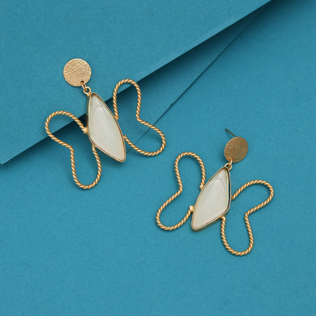 Grey Color Butterfly Design Amrapali Earrings - Preyans.com