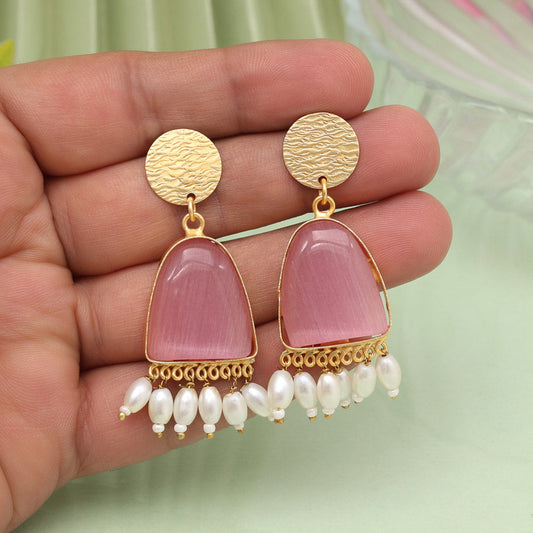 Pink Color Amrapali Earrings - Preyans.com