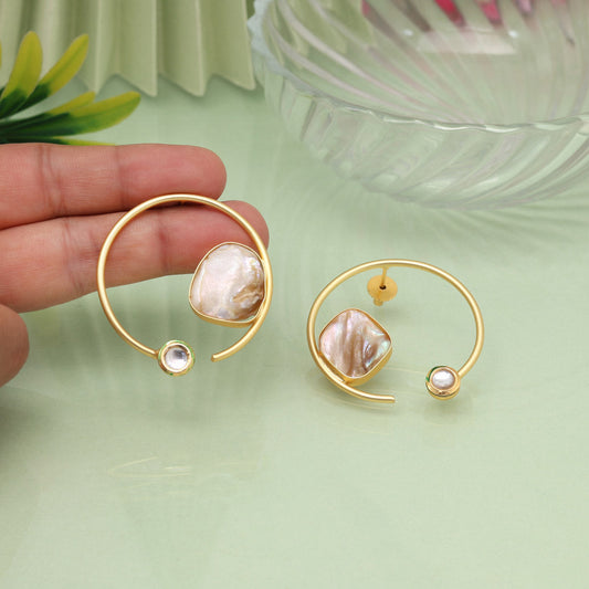 White Color Amrapali Earrings - Preyans.com