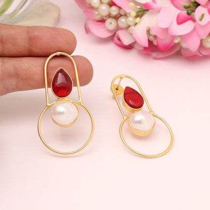 Maroon Color Amrapali Earrings - Preyans.com