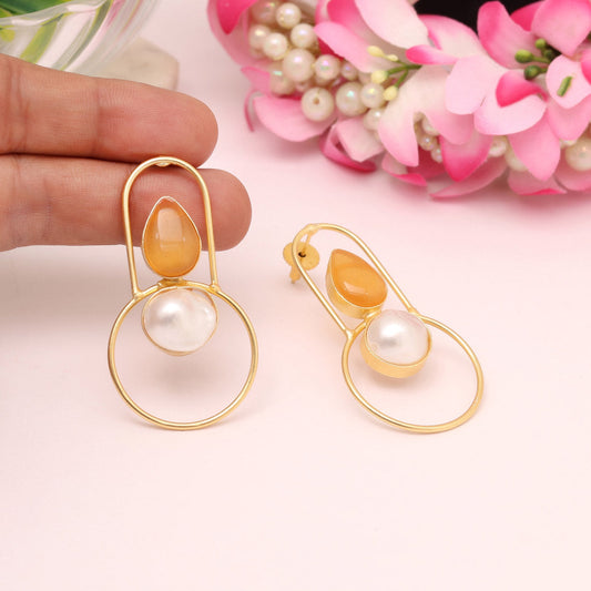 Peach Color Amrapali Earrings - Preyans.com