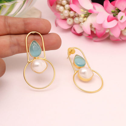 Sky Blue Color Amrapali Earrings - Preyans.com