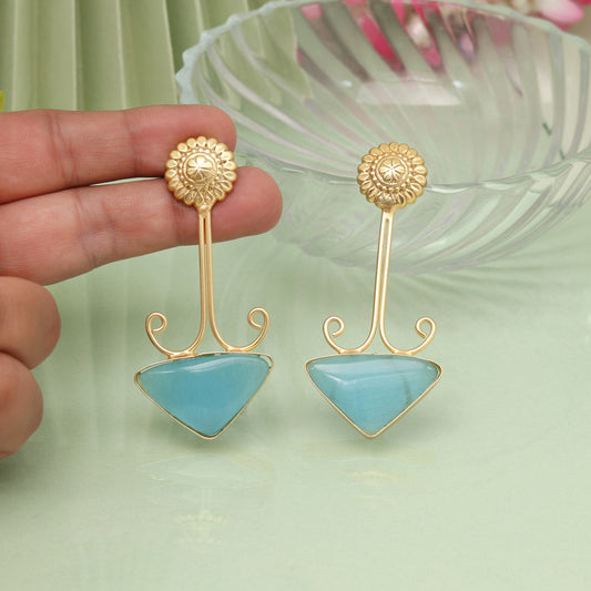 Sky Blue Color Amrapali Earrings - Preyans.com