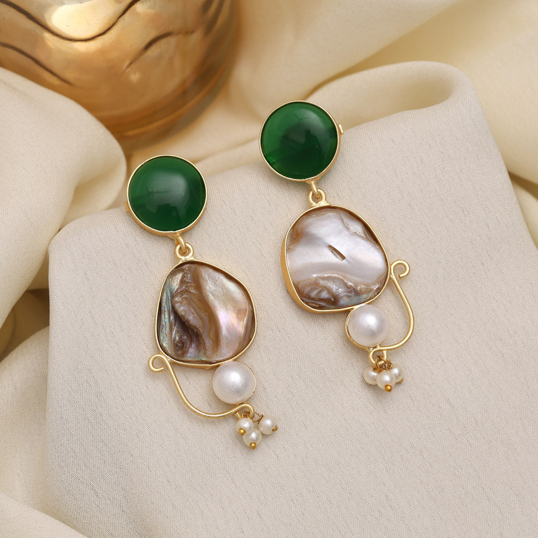 Green Color Amrapali Earrings - Preyans.com