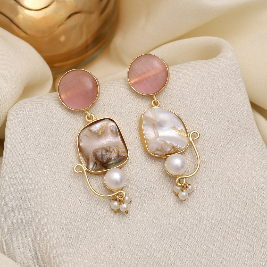 Pink Color Amrapali Earrings - Preyans.com