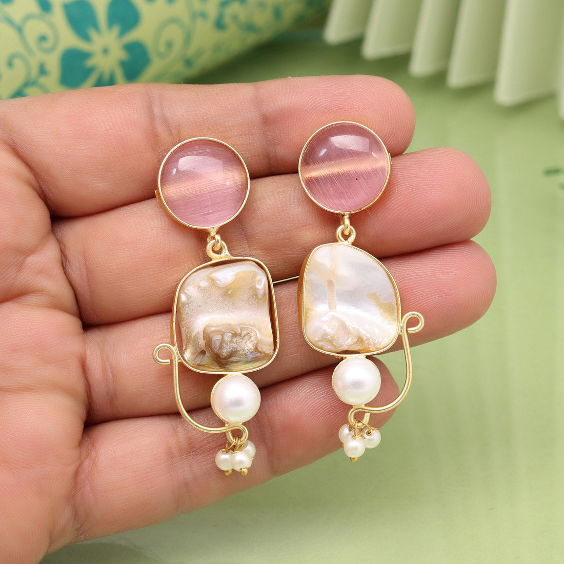 Pink Color Amrapali Earrings - Preyans.com