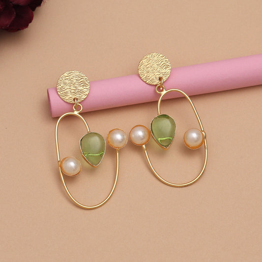 Light Green Color Amrapali Earrings - Preyans.com