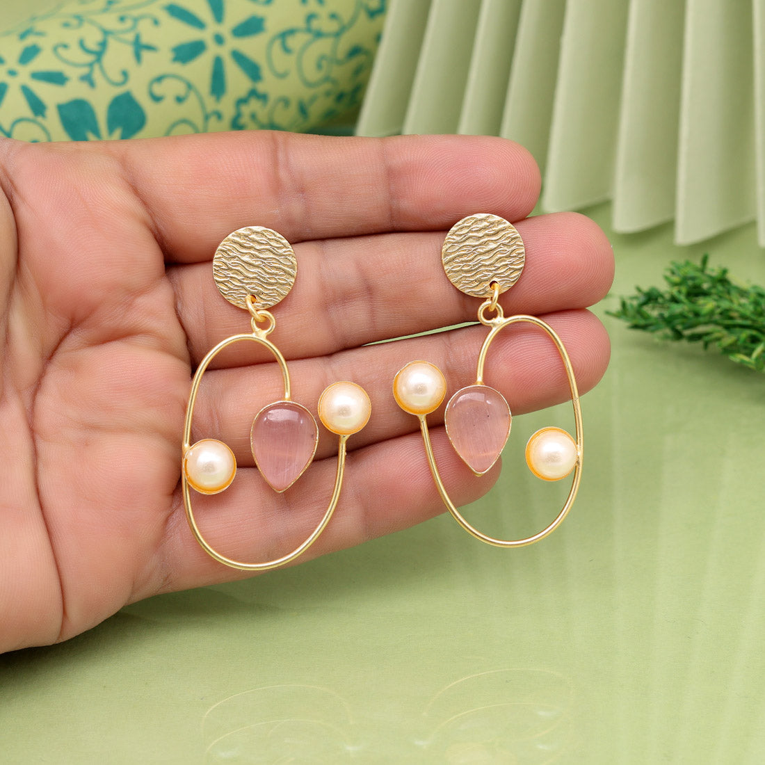 Pink Color Amrapali Earrings - Preyans.com