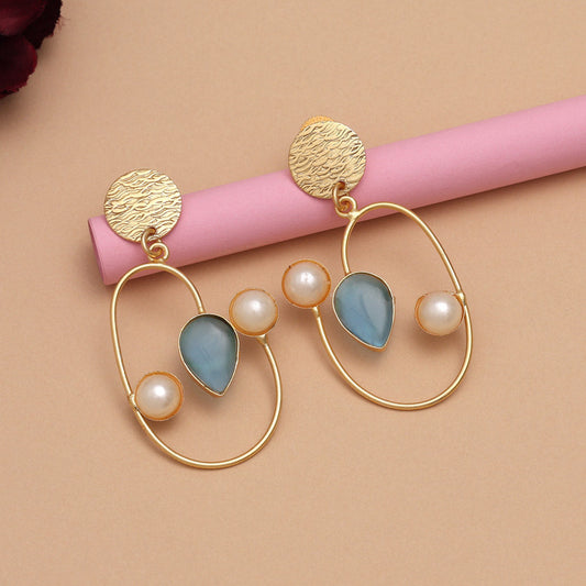 Sky Blue Color Amrapali Earrings - Preyans.com