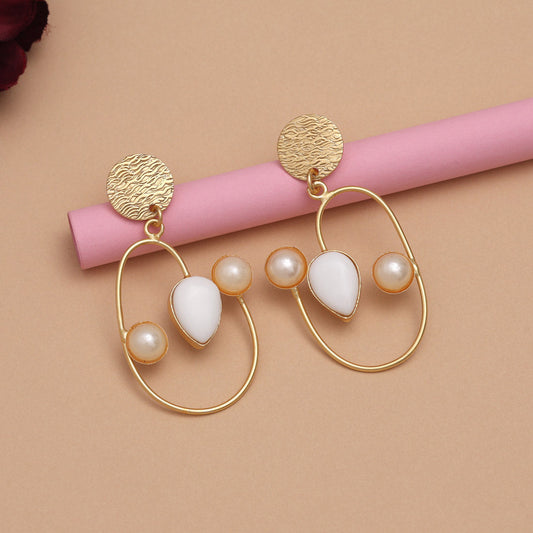 White Color Amrapali Earrings - Preyans.com