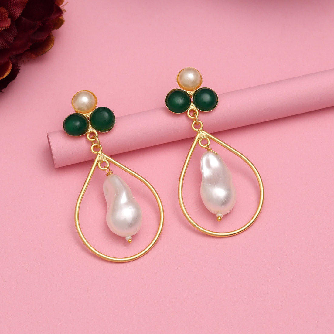 Green Color Amrapali Earrings - Preyans.com