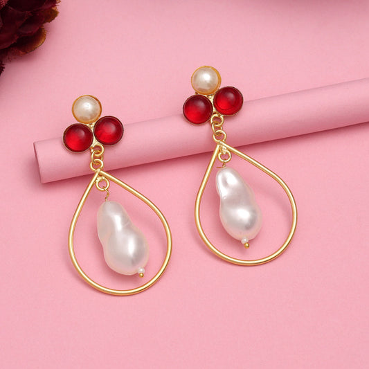 Maroon Color Amrapali Earrings - Preyans.com