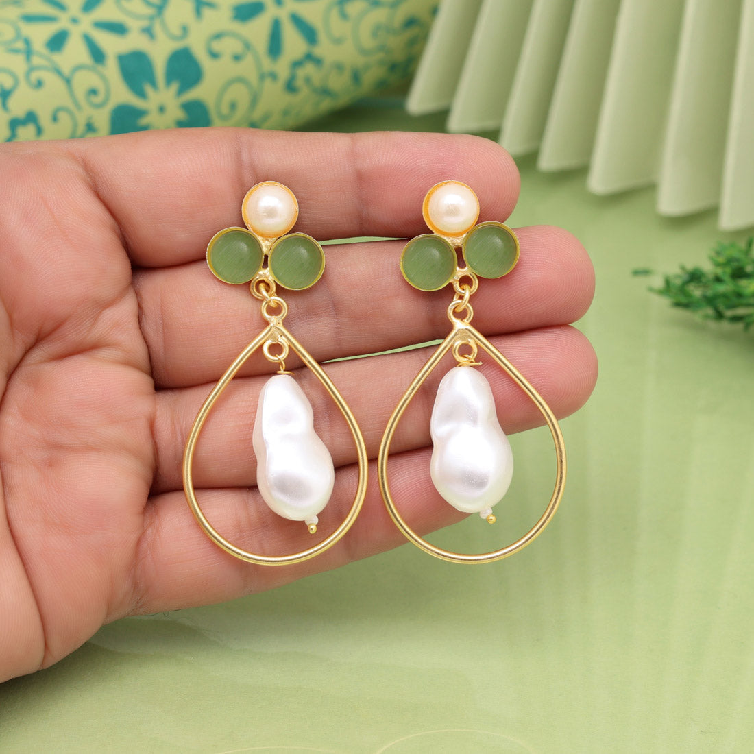 Pista Green Color Amrapali Earrings - Preyans.com