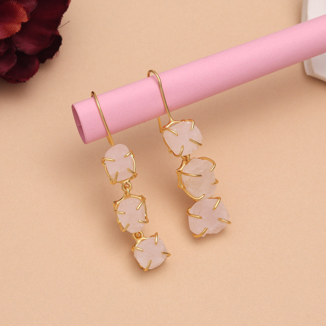 Pink Color Amrapali Earrings - Preyans.com