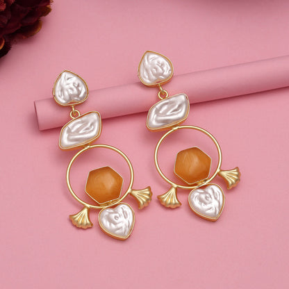 Peach Color Amrapali Earrings - Preyans.com