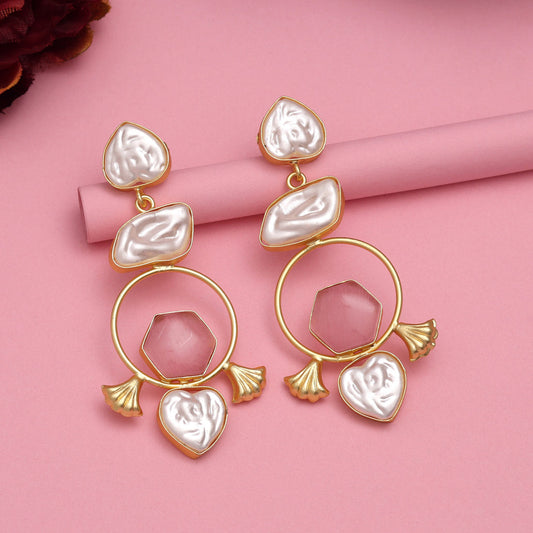 Pink Color Amrapali Earrings - Preyans.com