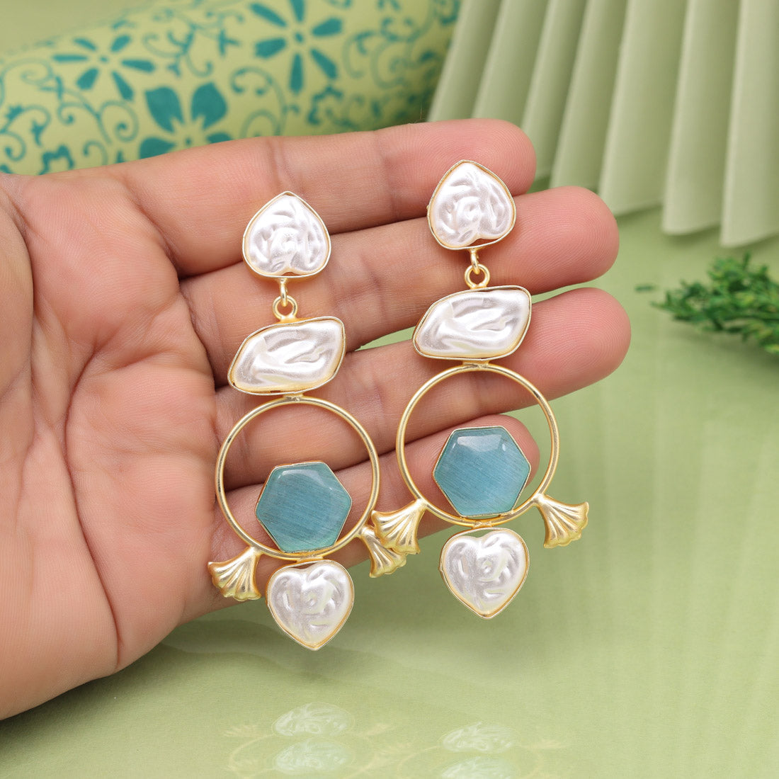 Sky Blue Color Amrapali Earrings - Preyans.com