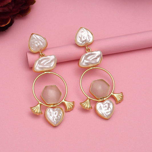 White Color Amrapali Earrings - Preyans.com