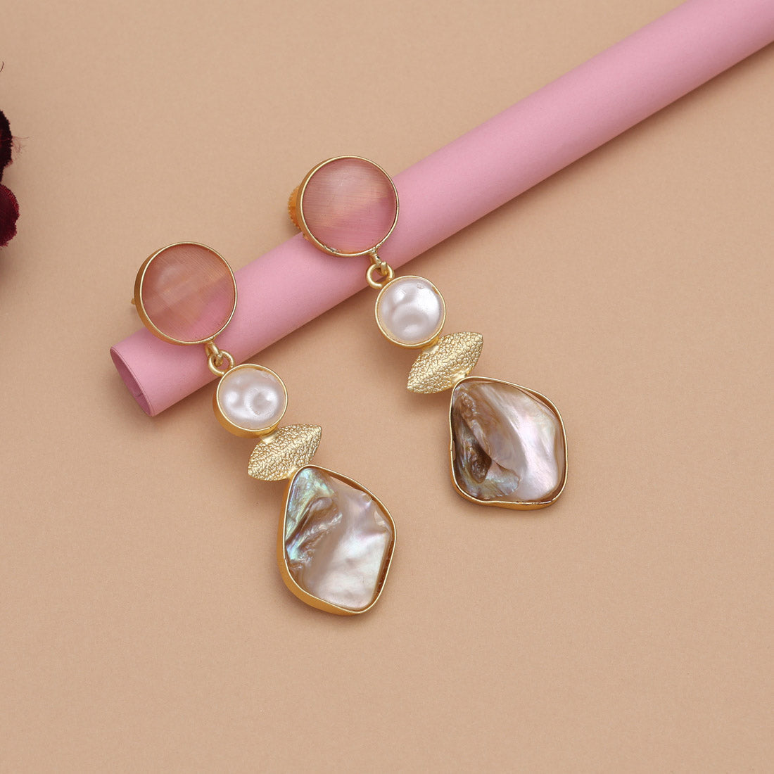 Pink Color Amrapali Earrings - Preyans.com