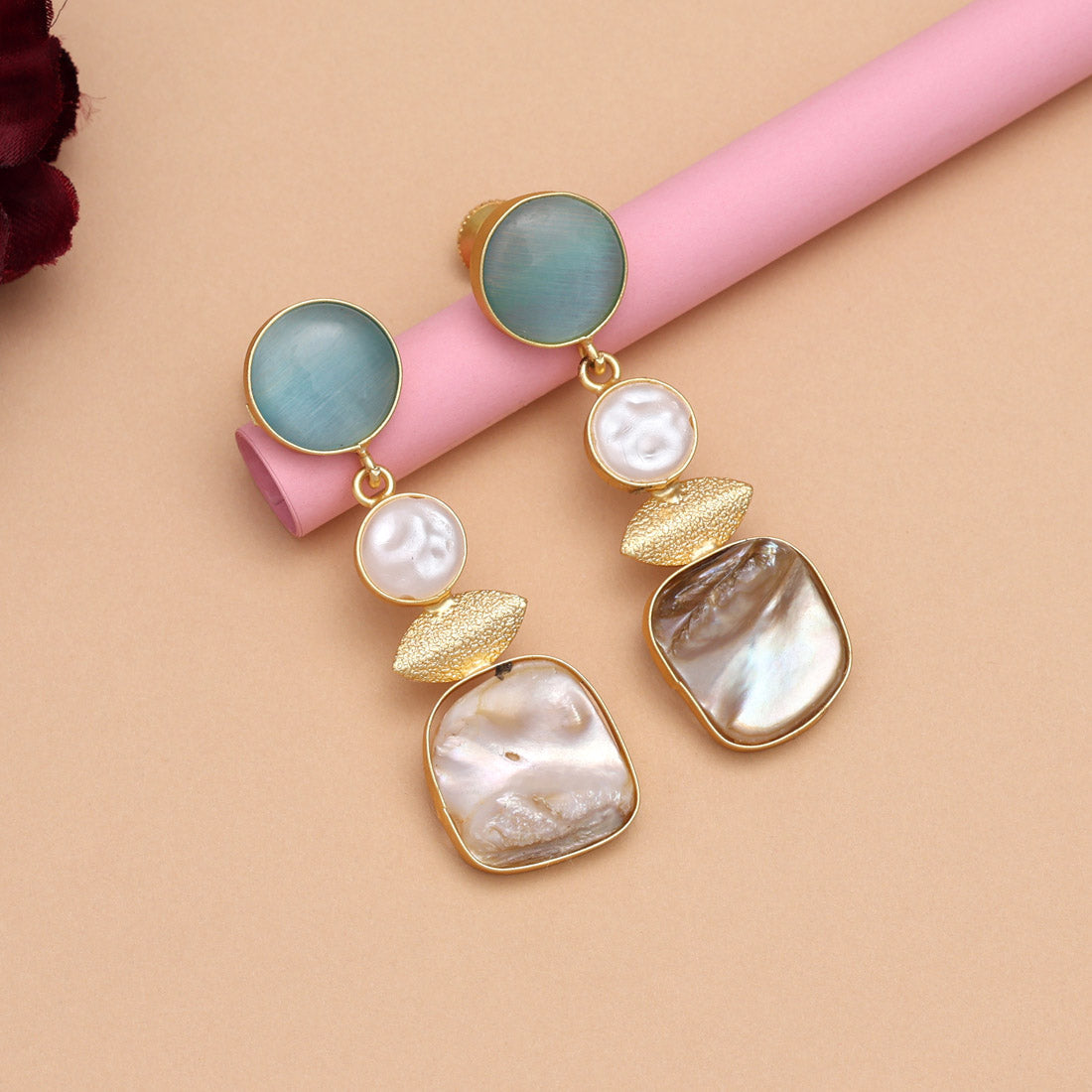 Sky Blue Color Amrapali Earrings - Preyans.com