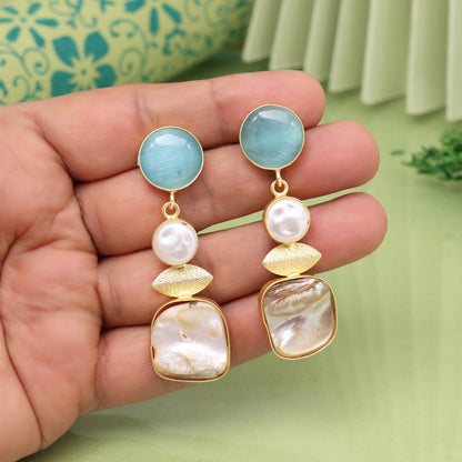 Sky Blue Color Amrapali Earrings - Preyans.com