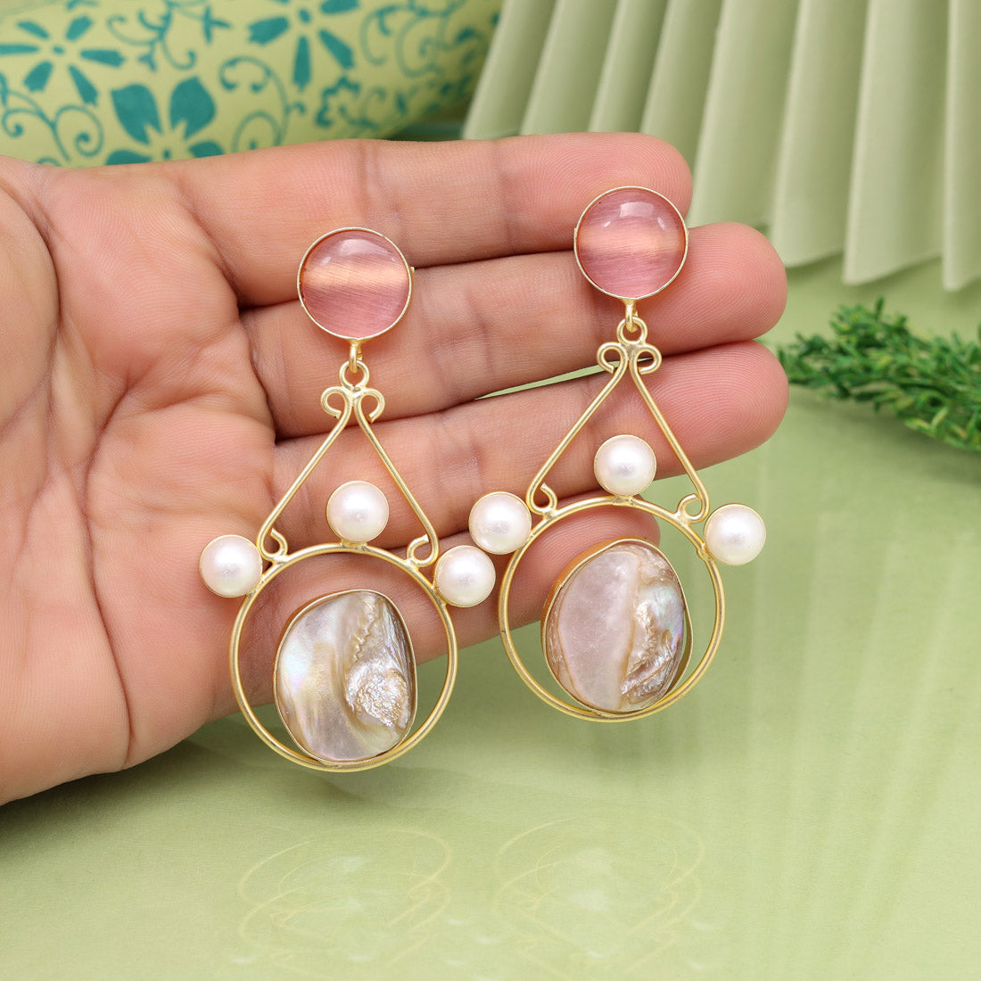 Pink Color Amrapali Earrings - Preyans.com