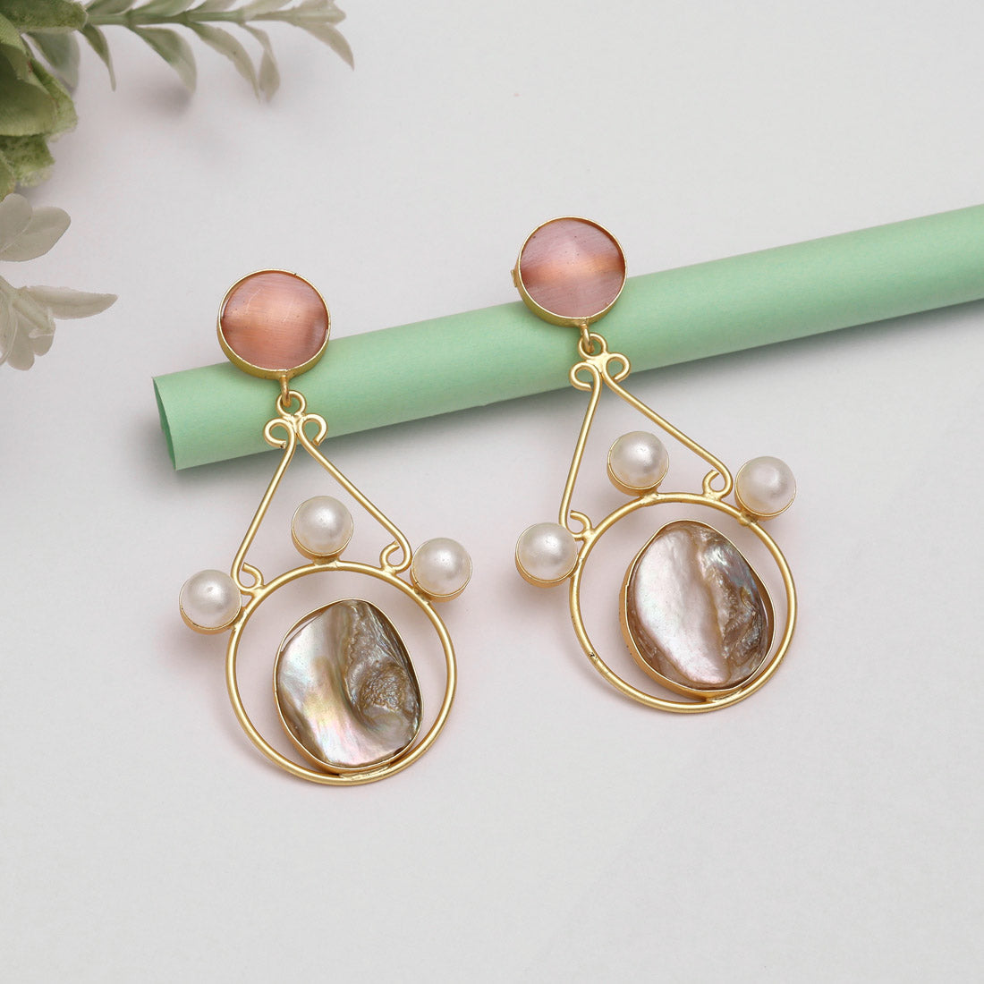 Pink Color Amrapali Earrings - Preyans.com