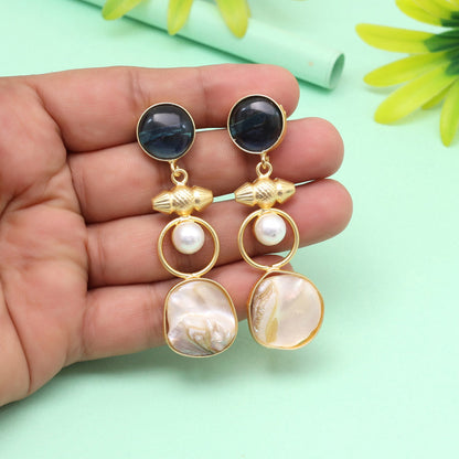 Ocean Blue Color Amrapali Earrings - Preyans.com