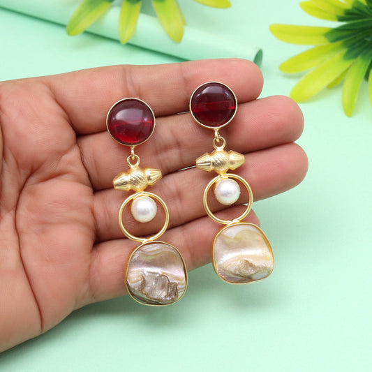 Royal Maroon Color Amrapali Earrings - Preyans.com