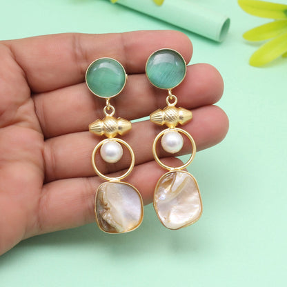 Pistachio Green Color Amrapali Earrings - Preyans.com