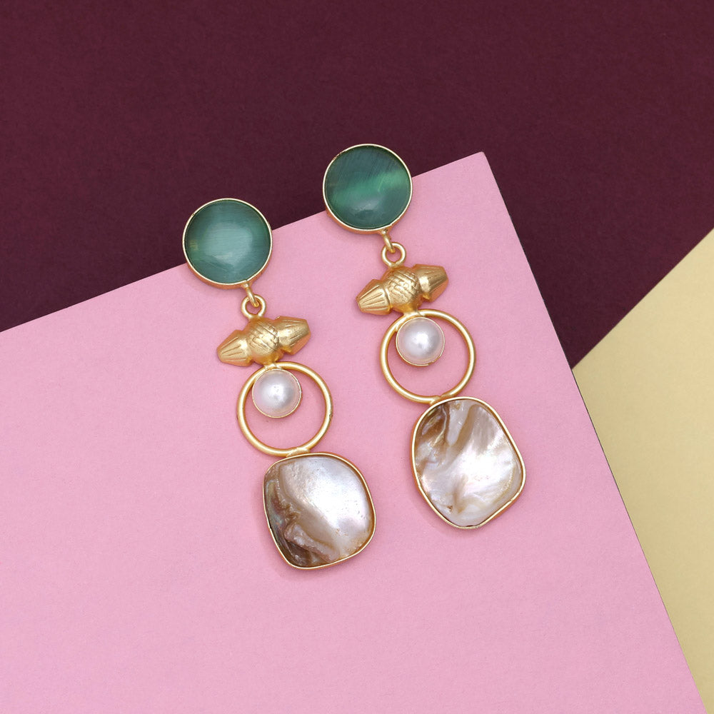 Pistachio Green Color Amrapali Earrings - Preyans.com