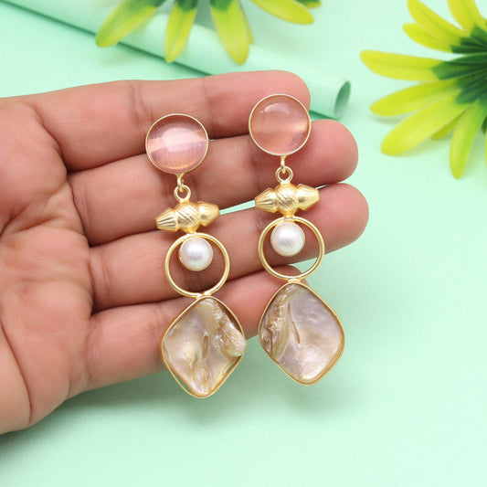 Blush Pink Color Amrapali Earrings - Preyans.com