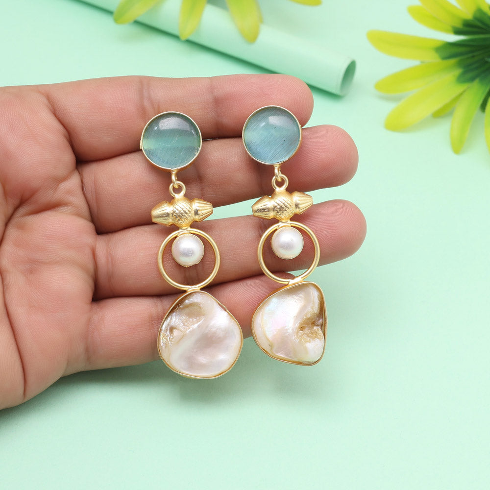 Cloudy Sky Blue Color Amrapali Earrings - Preyans.com