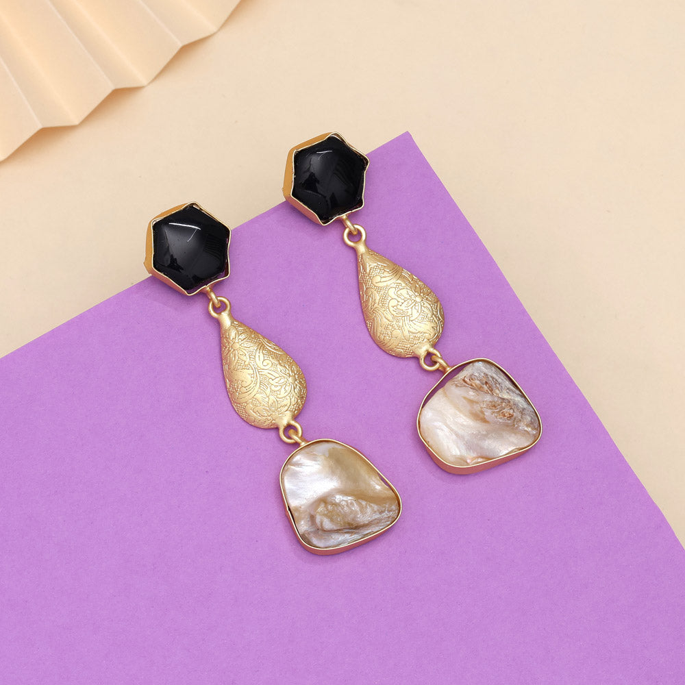 Velvet Black Color Amrapali Earrings - Preyans.com