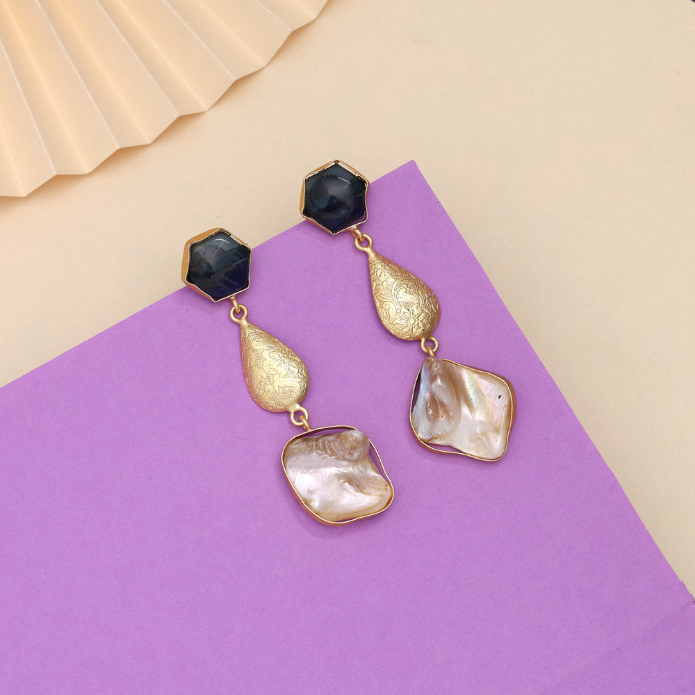 Cerulean Blue Color Amrapali Earrings - Preyans.com