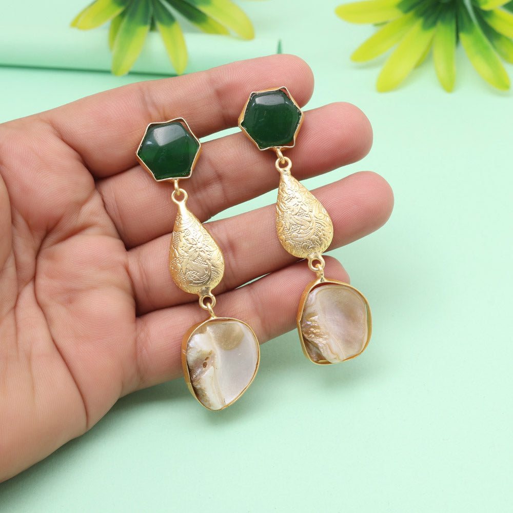 Spring Green Color Amrapali Earrings - Preyans.com