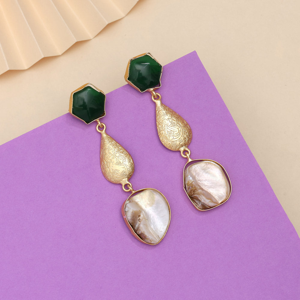 Spring Green Color Amrapali Earrings - Preyans.com