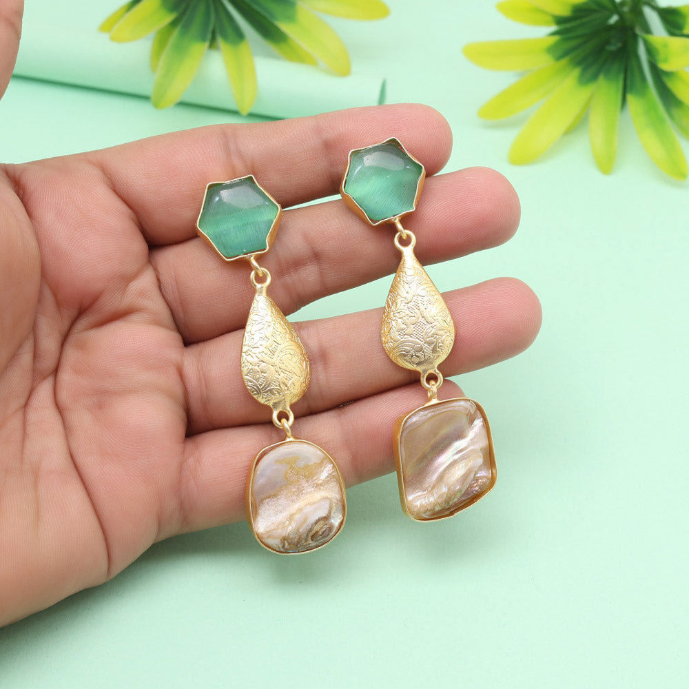 Frosted Pista Green Color Amrapali Earrings - Preyans.com