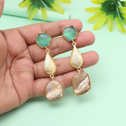 Frosted Pista Green Color Amrapali Earrings - Preyans.com