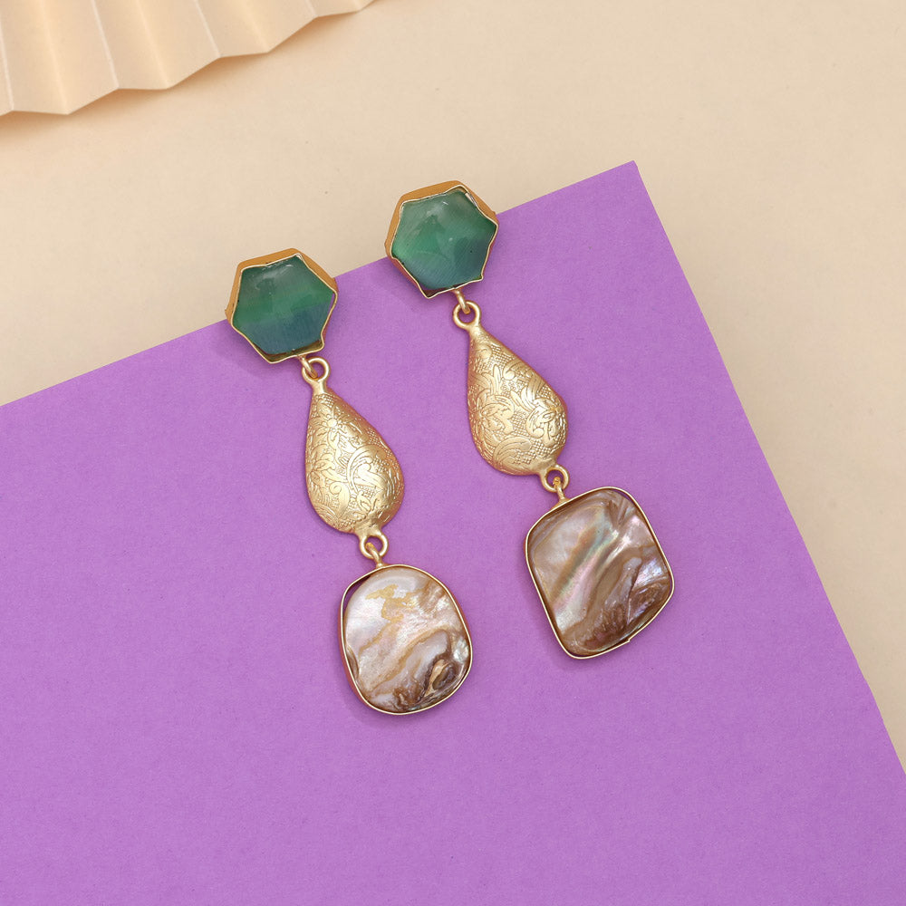 Frosted Pista Green Color Amrapali Earrings - Preyans.com